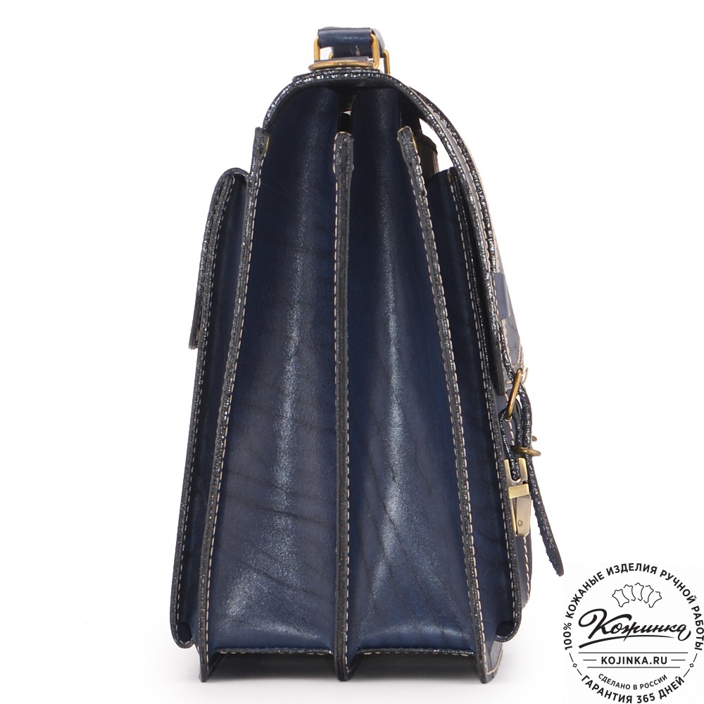 Кожаный портфель "Юрист" (синий)